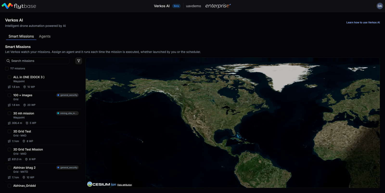 Dashboard Utility View for Verkos Detect Anything AI Agents