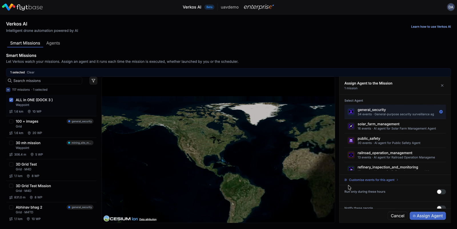 Assign specific agent for different missions individually