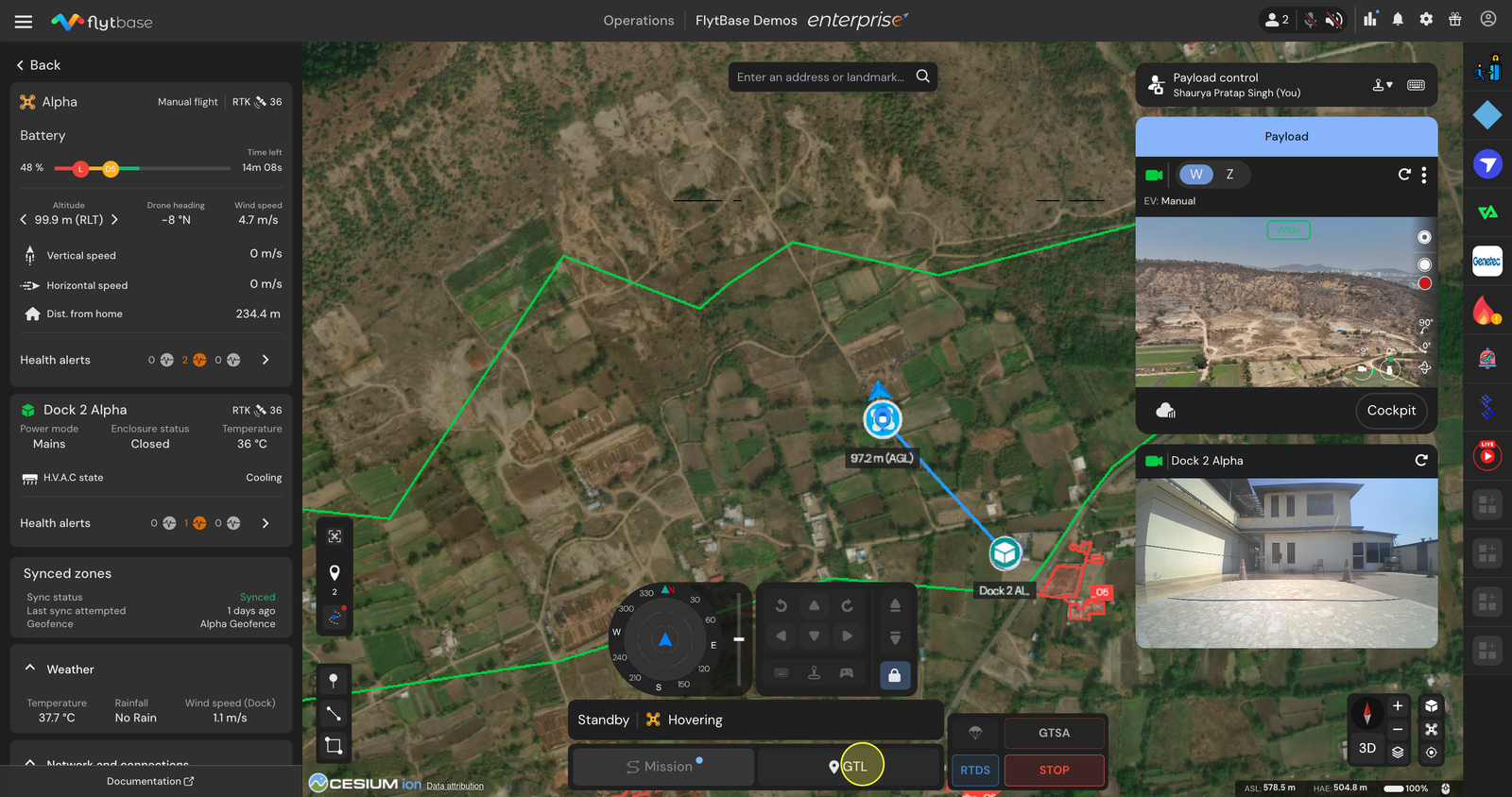 Go To Location (GTL)  command to the next waypoint