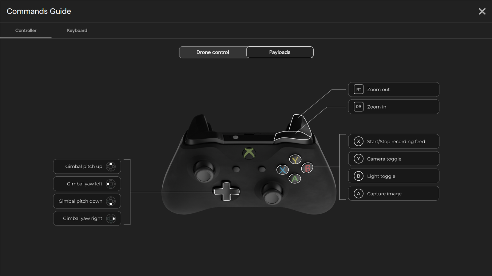 عناصر التحكم في الحمولة الافتراضية لعصا التحكم Xbox 360