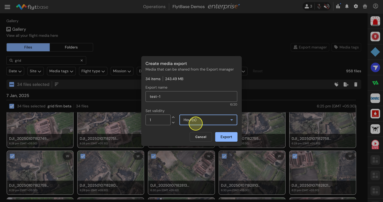 Creating a media export
