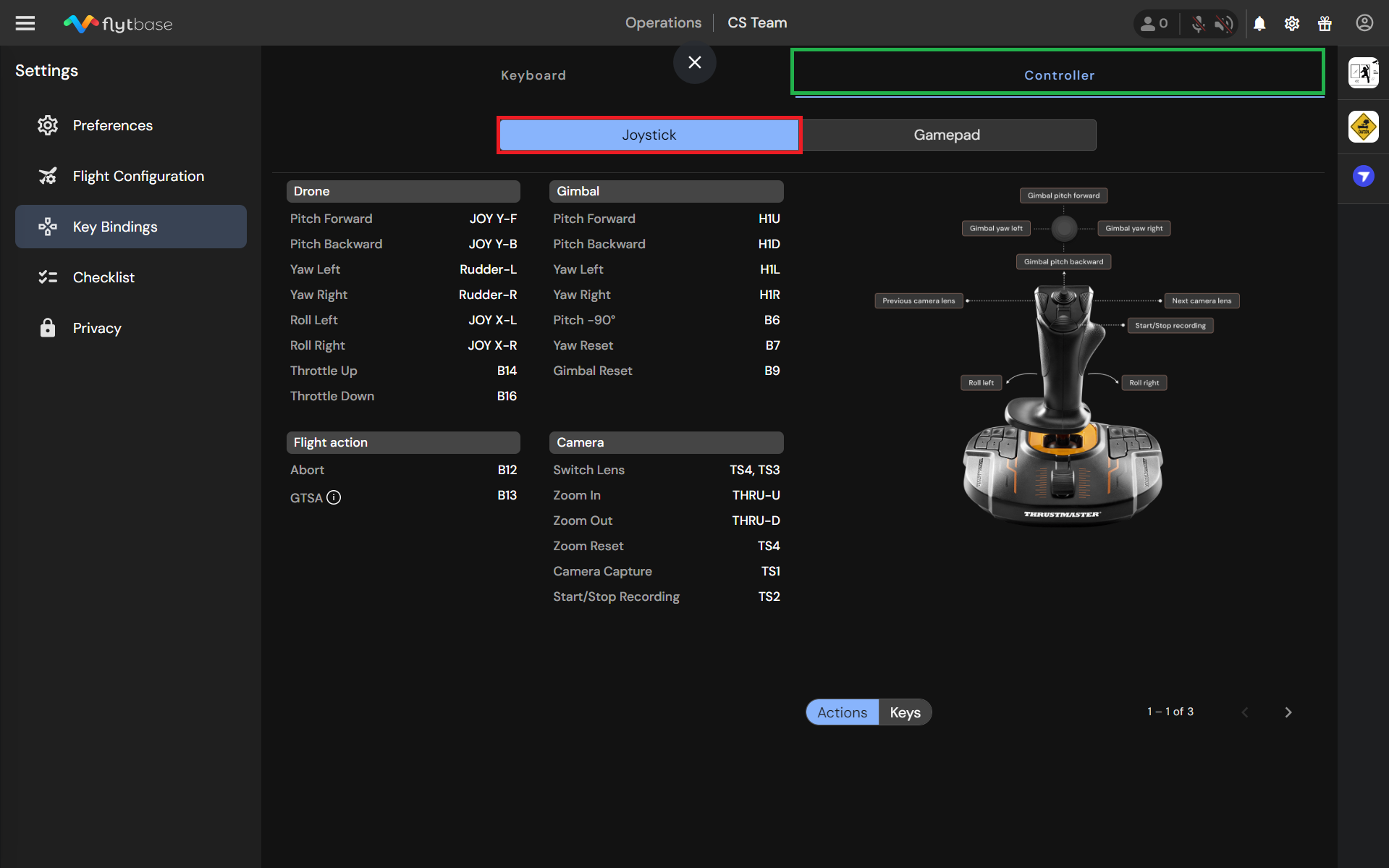 Thrustmaster Key Bindings
